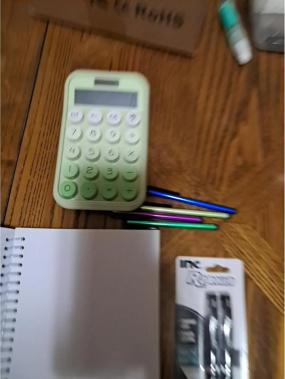 Lot‎ Of Stationary Sketch/note Book 4 Stylis'  Roller Pens And Green Calculator